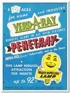 Penetray Company 1946 vintage electrical catalog lighting Verd-A-Ray