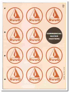 Ruud Mfg Company 1966 vintage plumbing catalog commercial water heater Ruud Mfg Company 1966 vintage plumbing catalog commercial water heater