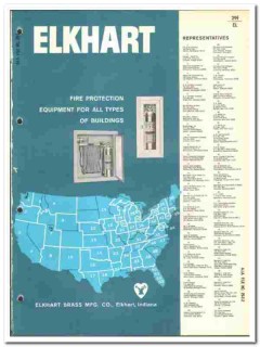Elkhart Brass Mfg Company 1966 vintage plumbing catalog fire protect