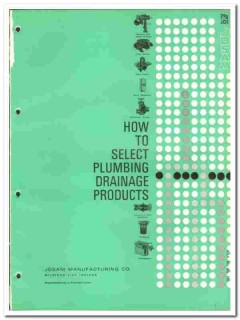 Josam Mfg Company 1966 vintage plumbing catalog carriers floor drains Josam Mfg Company 1966 vintage plumbing catalog carriers floor drains