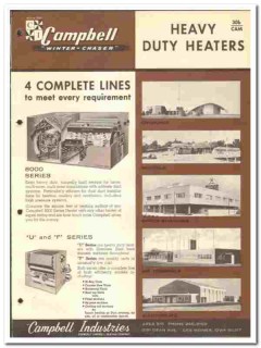 Campbell Industries 1966 vintage heating catalog heavy duty heaters