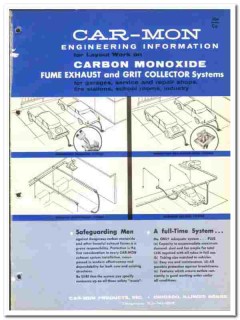 Car-Mon Products Inc 1966 vintage heating catalog fume exhaust system