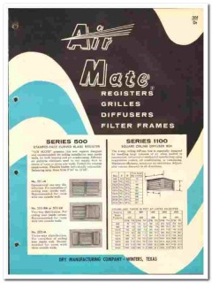 Dry Mfg Company 1966 vintage heating catalog Air Mate registers Dry Mfg Company 1966 vintage heating catalog Air Mate registers