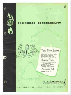 Universal Motor Company 1966 vintage electrical catalog generators