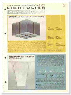 Lightolier 1966 vintage electrical catalog lighting Quadrille Opticon