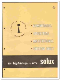 Solux Corp 1966 vintage electrical catalog lighting equipment fixtures