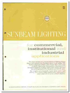 Sunbeam Lighting Company 1966 vintage electrical catalog fixtures