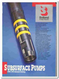 Bolland 1990 vintage oil gas catalog oilfield Subsurface Pumps barrels Bolland 1990 vintage oil gas catalog oilfield Subsurface Pumps barrels