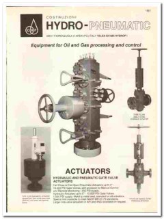 Costruzioni Hydro-Pneumatic 1990 vintage oil catalog oilfield control