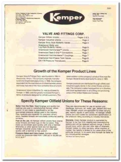Kemper Valve Fittings Corp 1990 vintage oil gas catalog oilfield union Kemper Valve Fittings Corp 1990 vintage oil gas catalog oilfield union