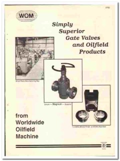 Worldwide Oilfield Machine Inc 1990 vintage oil gas catalog gate valve
