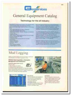 Geoservices Inc 1998 vintage oil catalog oilfield equipment services