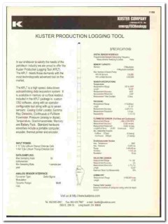 Kuster Company 1998 vintage oil gas catalog oilfield logging tool