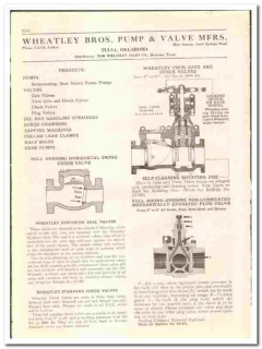 Wheatley Bros Pump Valve Mfrs 1942 vintage oil gas catalog oilfield