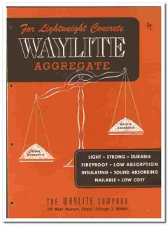 Waylite Company 1949 vintage concrete catalog lightweight aggregate