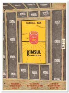 Kimberly-Clark Corp 1949 vintage insulation catalog building Kimsul