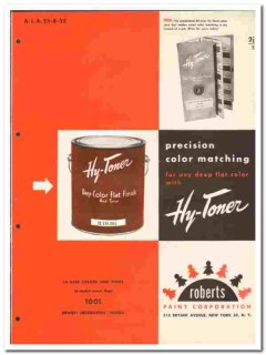 Roberts Paint Corp 1949 vintage catalog Hy-Toner flat finish enamels Roberts Paint Corp 1949 vintage catalog Hy-Toner flat finish enamels