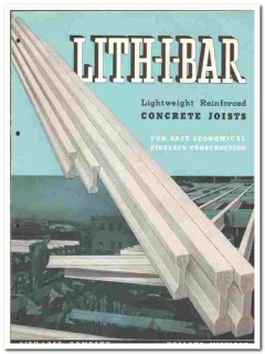 Lith-I-Bar Company 1949 vintage concrete catalog reinforced joists