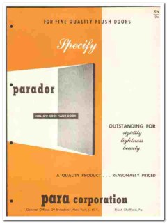 Para Corp 1949 vintage door catalog Parador hollow-core flush Para Corp 1949 vintage door catalog Parador hollow-core flush