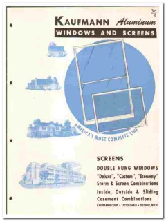 Kaufmann Corp 1949 vintage windows catalog aluminum screens Kaufmann Corp 1949 vintage windows catalog aluminum screens