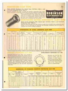 Robinson Clay Product Company 1949 vintage plumbing catalog pipe Robinson Clay Product Company 1949 vintage plumbing catalog pipe