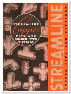 Mueller Brass Company 1949 vintage plumbing catalog Streamline pipe