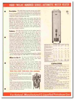 Ruud Mfg Company 1949 vintage plumbing catalog water heater automatic Ruud Mfg Company 1949 vintage plumbing catalog water heater automatic