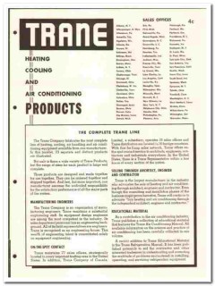 Trane Company 1949 vintage heating catalog air conditioning cooling