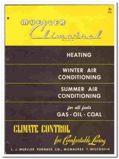 L J Mueller Furnace Company 1949 vintage heating catalog Climatrol