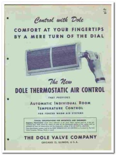 Dole Valve Company 1949 vintage heating catalog Thermostatic Control Dole Valve Company 1949 vintage heating catalog Thermostatic Control