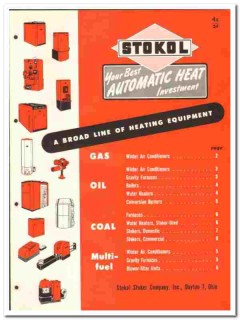 Stokol Stoker Company 1949 vintage heating catalog furnaces boilers
