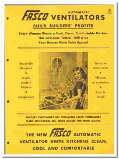 Fasco Industries Inc 1949 vintage heating catalog automatic ventilator