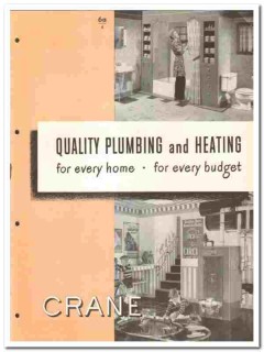 Crane Company 1949 vintage bathroom catalog plumbing fixtures heating