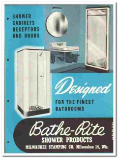 Milwaukee Stamping Company 1949 vintage bathroom catalog Bathe-Rite Milwaukee Stamping Company 1949 vintage bathroom catalog Bathe-Rite