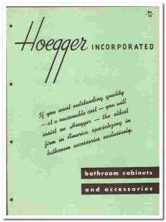 Hoegger Inc 1949 vintage bathroom catalog cabinets accessories Hoegger Inc 1949 vintage bathroom catalog cabinets accessories