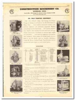 Construction Machinery Company 1947 vintage oil gas catalog oilfield