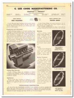 C Lee Cook Mfg Company 1947 vintage oil gas catalog oilfield packings