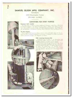 Samuel Olson Mfg Company 1939 vintage industrial catalog conveyors Samuel Olson Mfg Company 1939 vintage industrial catalog conveyors