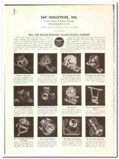 SKF Industries Inc 1939 vintage industrial catalog bearing ball roller