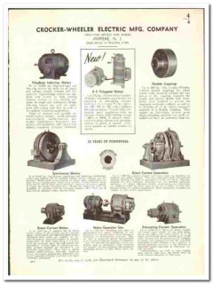 Crocker-Wheeler Electric Mfg Company 1939 vintage catalog motors