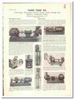 Taber Pump Company 1939 vintage industrial catalog centrifugal sump