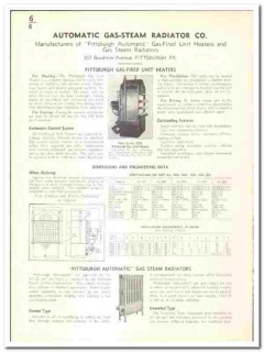 Automatic Gas-Steam Radiator Company 1939 vintage heating catalog Automatic Gas-Steam Radiator Company 1939 vintage heating catalog
