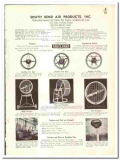 South Bend Air Products Inc 1939 vintage heating catalog fans South Bend Air Products Inc 1939 vintage heating catalog fans