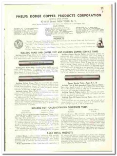 Phelps Dodge Copper Products Corp 1939 vintage industrial catalog pipe Phelps Dodge Copper Products Corp 1939 vintage industrial catalog pipe