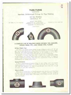 Tube-Turns Inc 1939 vintage industrial catalog fittings pipe welding Tube-Turns Inc 1939 vintage industrial catalog fittings pipe welding