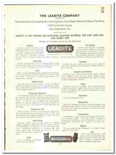 Leadite Company 1939 vintage industrial catalog cast iron water mains Leadite Company 1939 vintage industrial catalog cast iron water mains