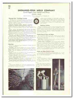 Shenango-Penn Mold Company 1939 vintage metal catalog cast alloys Shenango-Penn Mold Company 1939 vintage metal catalog cast alloys