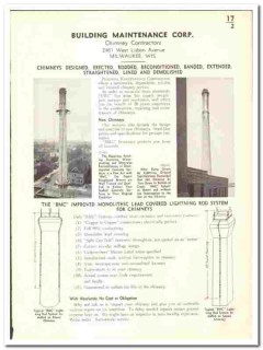 Building Maintenance Corp 1939 vintage brick catalog chimney service Building Maintenance Corp 1939 vintage brick catalog chimney service