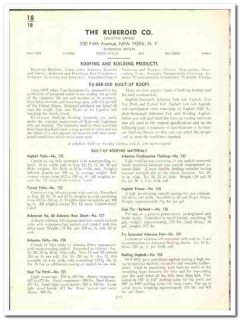 Ruberoid Company 1939 vintage roofing catalog asbestos cement