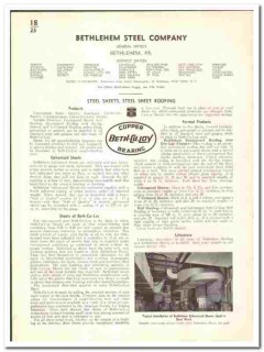 Bethlehem Steel Company 1939 vintage roofing catalog Beth-Cu-Loy sheet Bethlehem Steel Company 1939 vintage roofing catalog Beth-Cu-Loy sheet